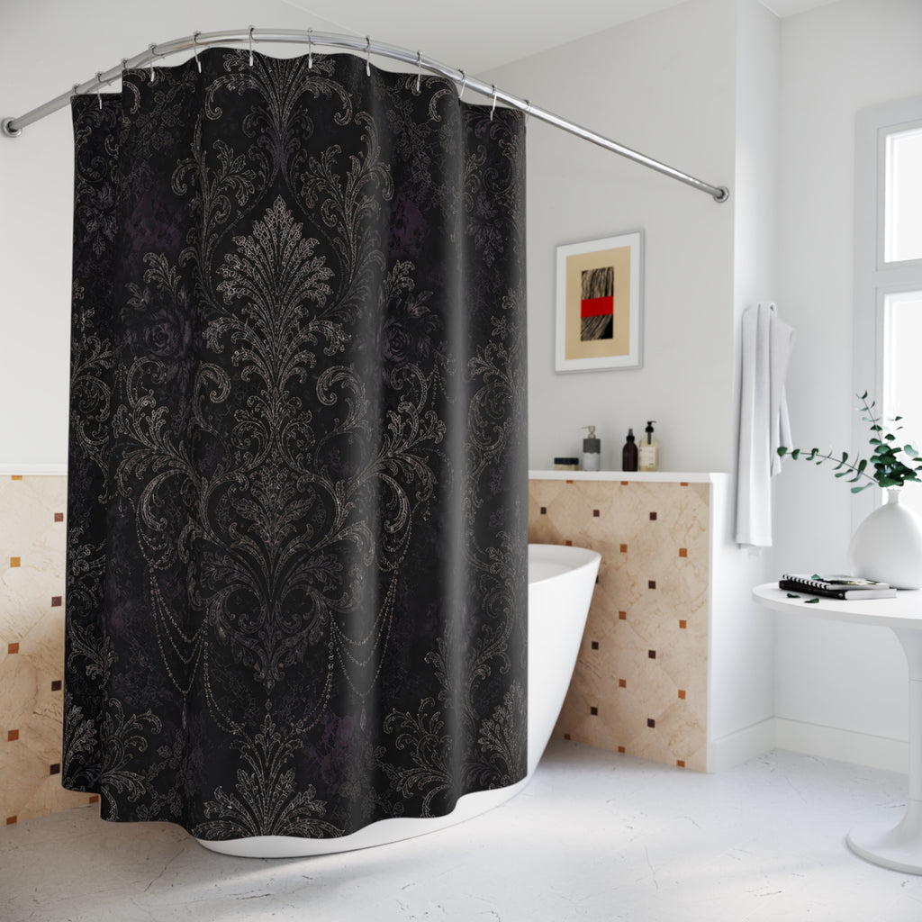 Dark Damask Shower Curtain
