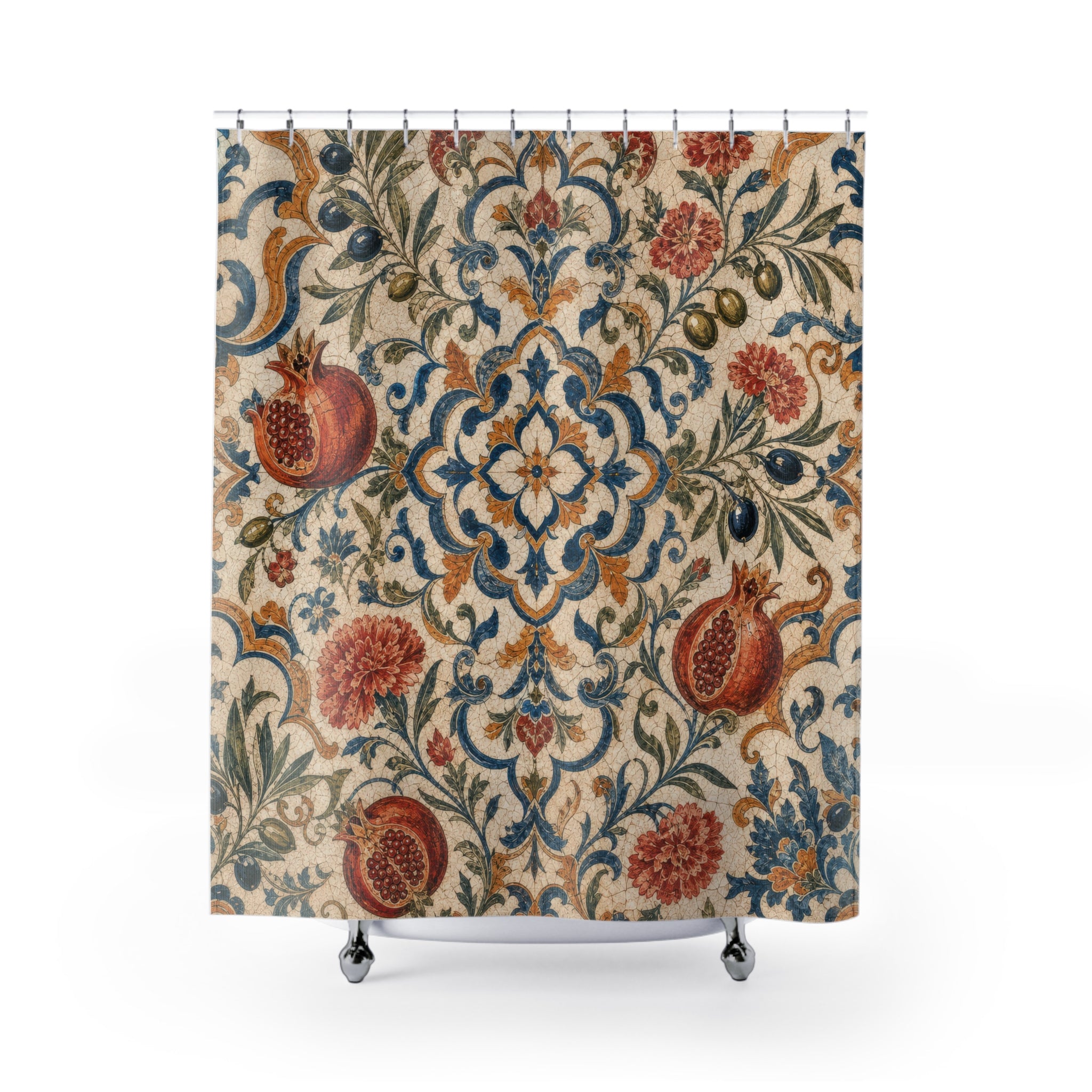 Mediterranean Tile Shower Curtain