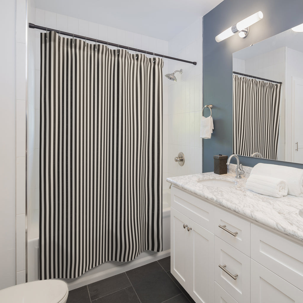 Charcoal Cabana Stripe Shower Curtain
