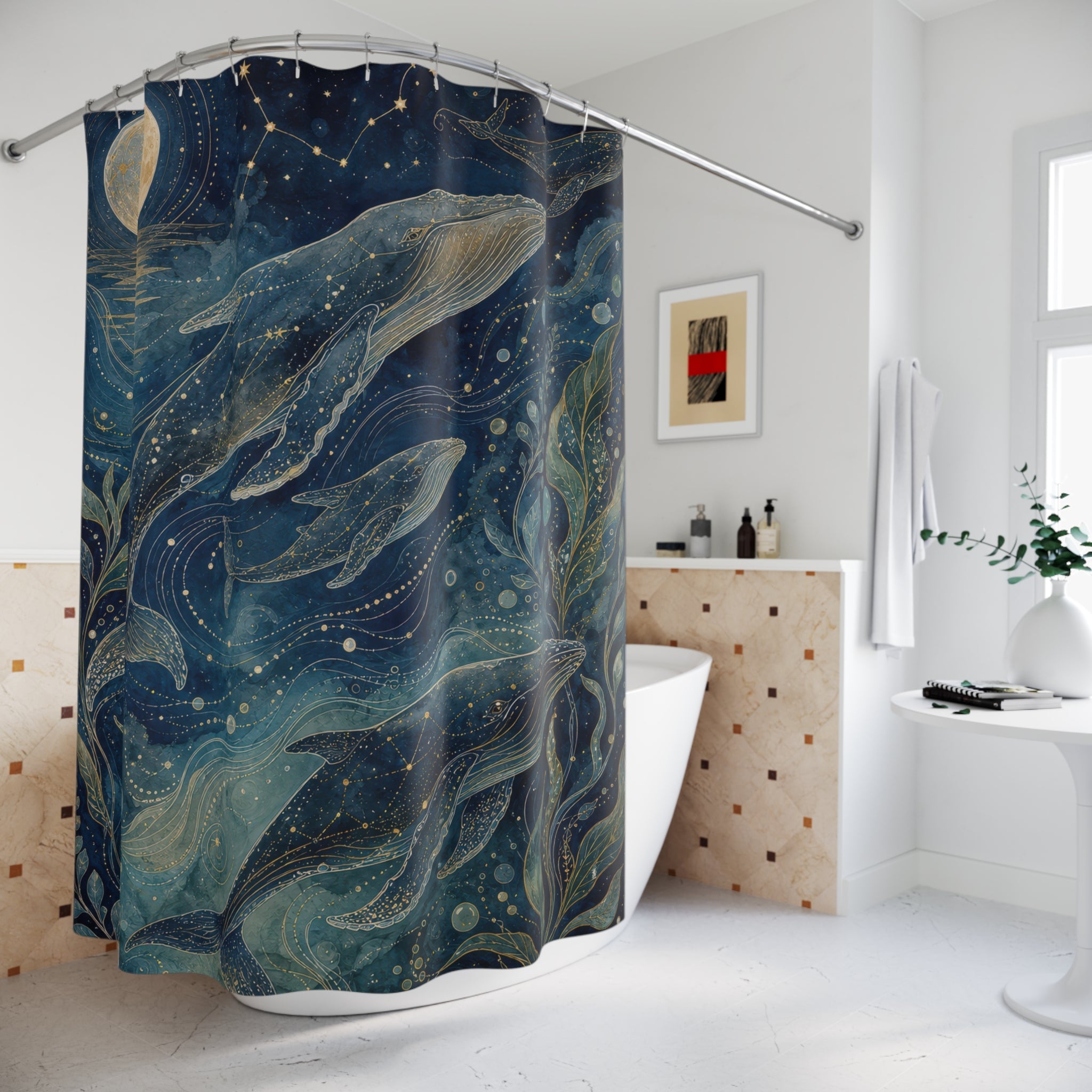 Whale Song Constellation Shower Curtain
