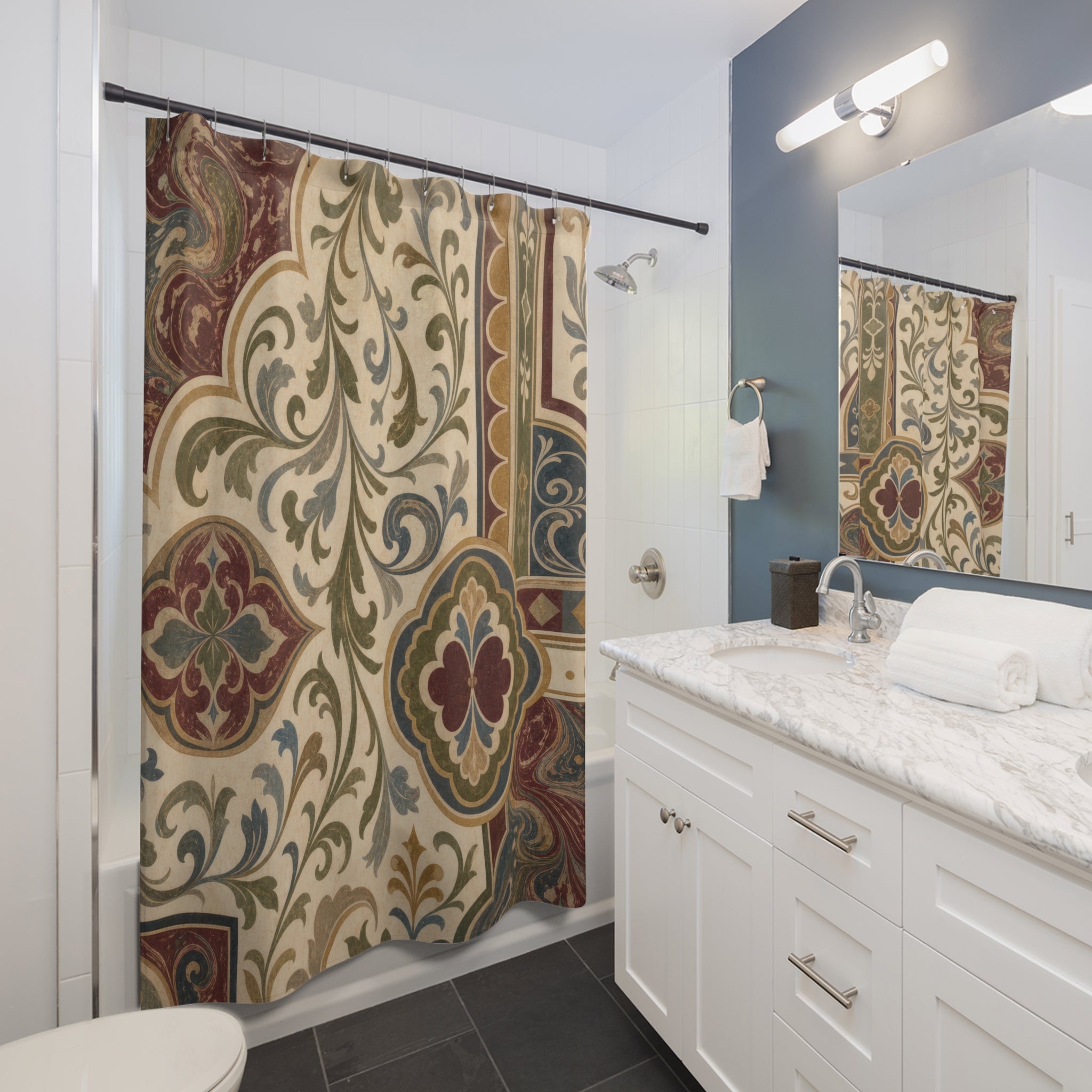Vintage Ornamental Endpaper Shower Curtain