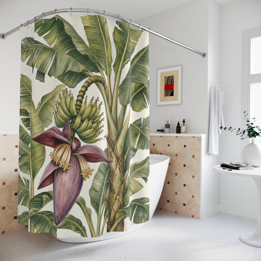 Tropical Botanical Plant Shower Curtain