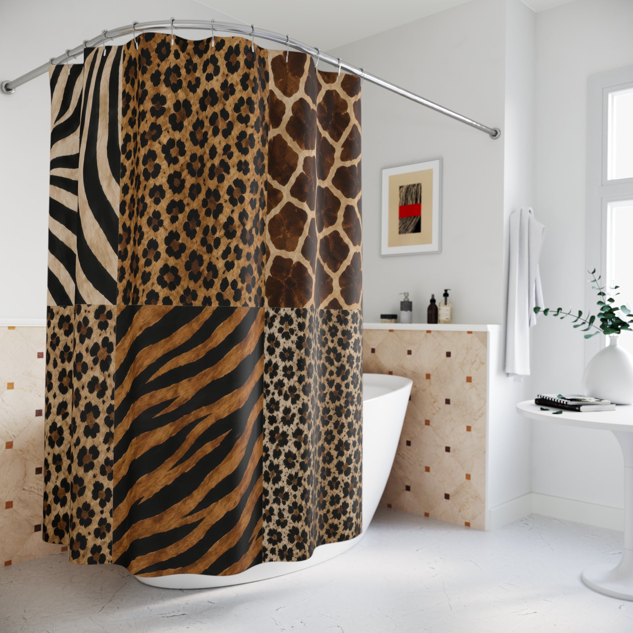 Animal Print Shower Curtain: Safari Patchwork