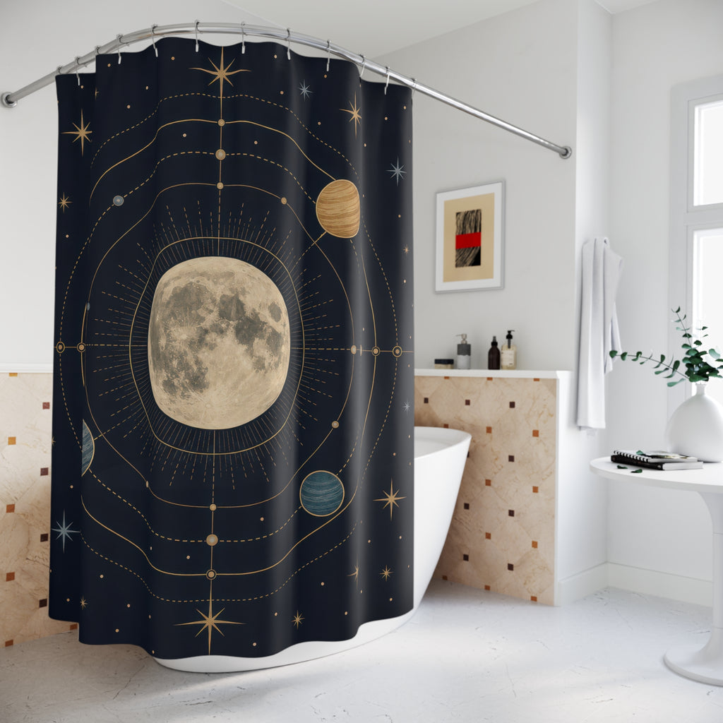 Moon Astronomy Celestial Shower Curtain