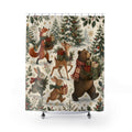 Woodland Animal Christmas Gift Parade Shower Curtain