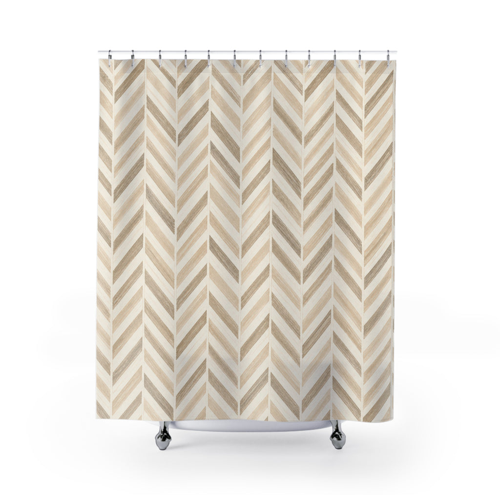 Herringbone Chevron Stripe Shower Curtain