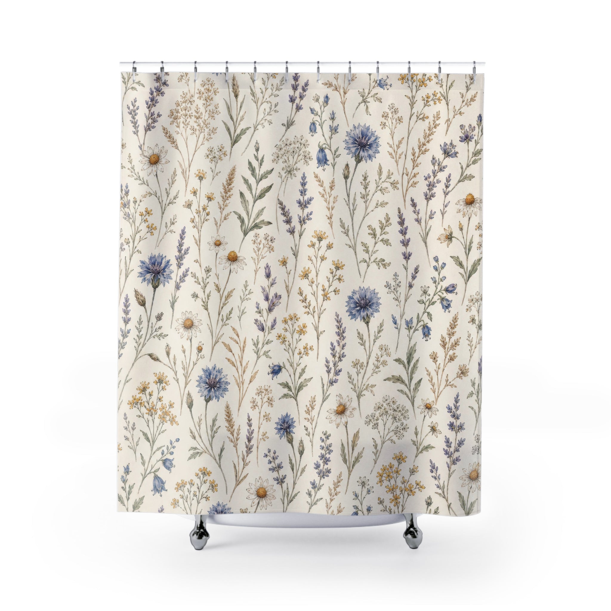 French Country Meadow Floral Shower Curtain
