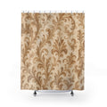 Beige Tan Ornate Scroll Shower Curtain