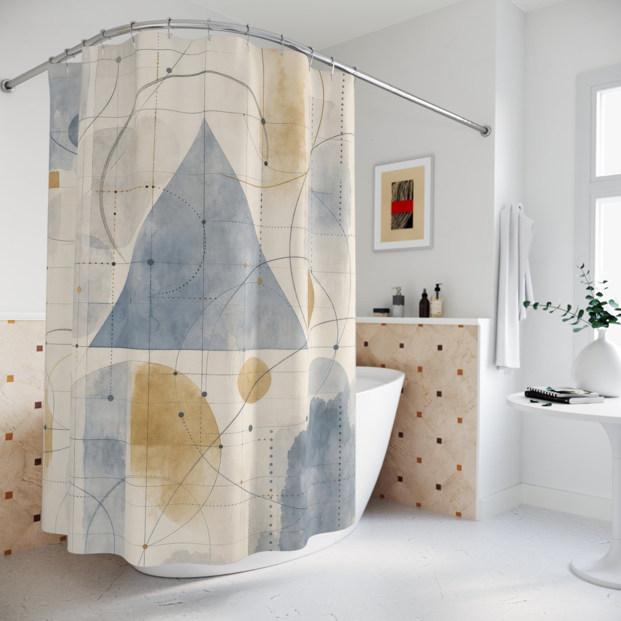 Geometric Math Abstract Shower Curtain: Geometric Math Shower