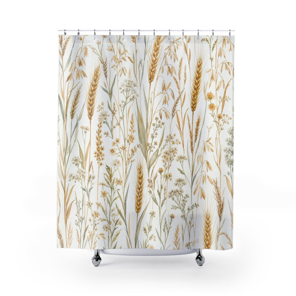 Wheat Meadow Botanical Shower Curtain