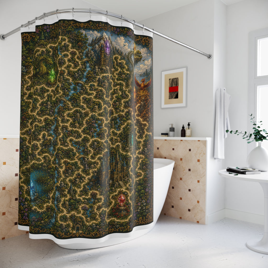 Maze Shower Curtain: Fantasy Puzzle