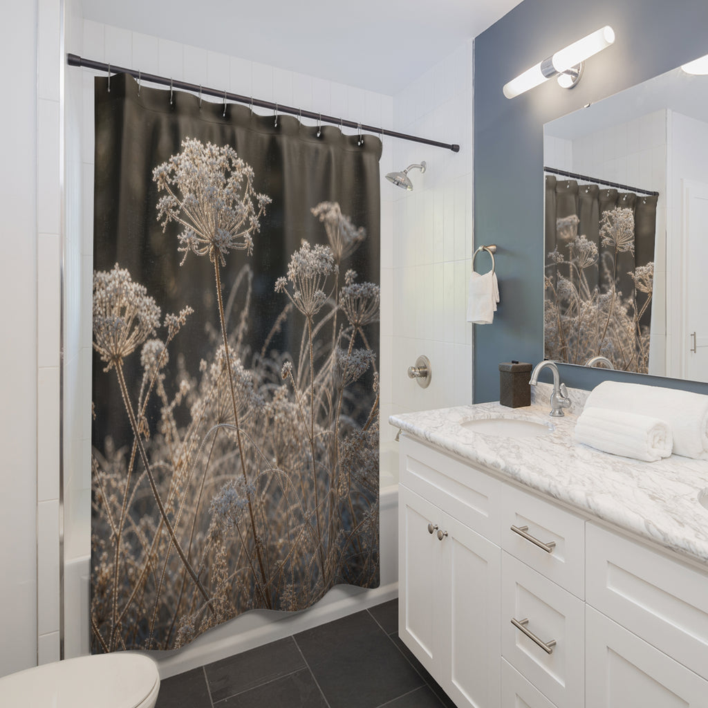 Frosted Queen Anne Lace Photo Shower Curtain