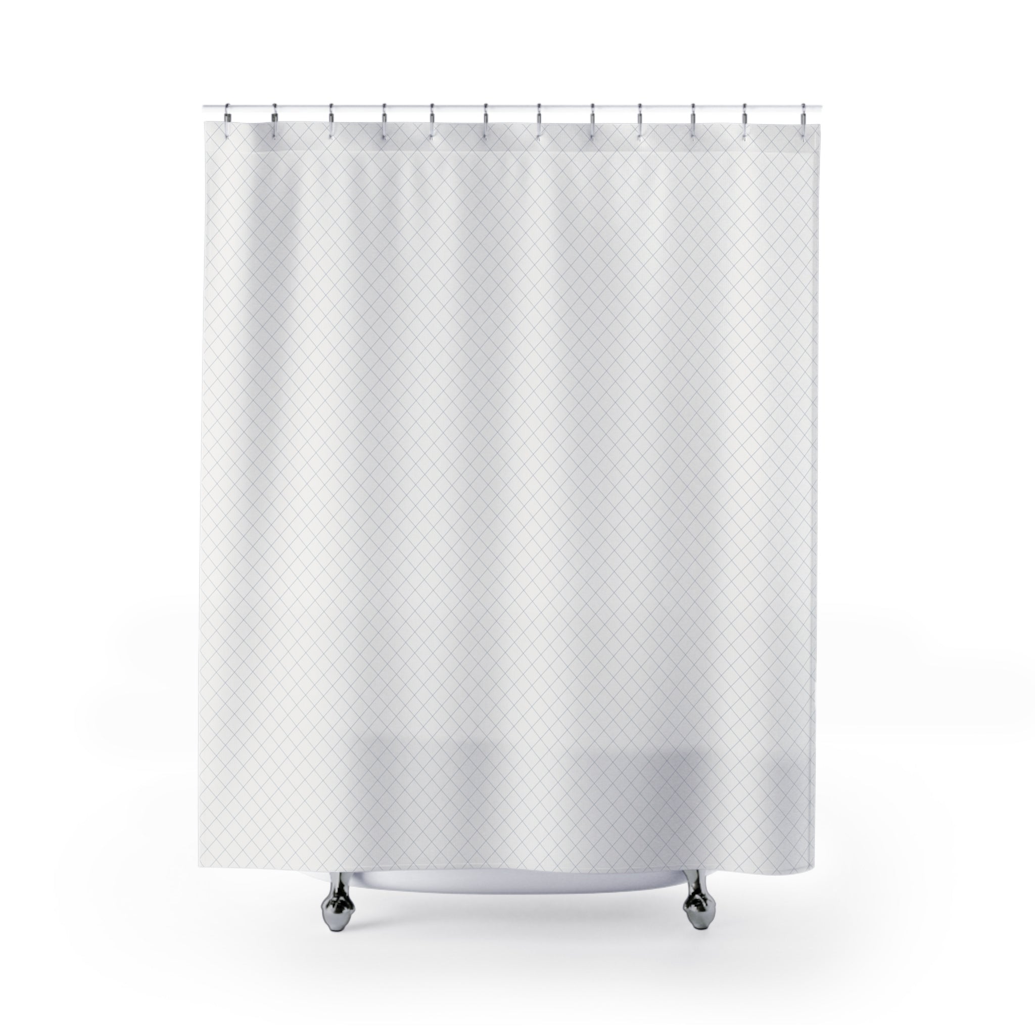 Scandinavian Diamond Lattice Shower Curtain – Blue-Grey