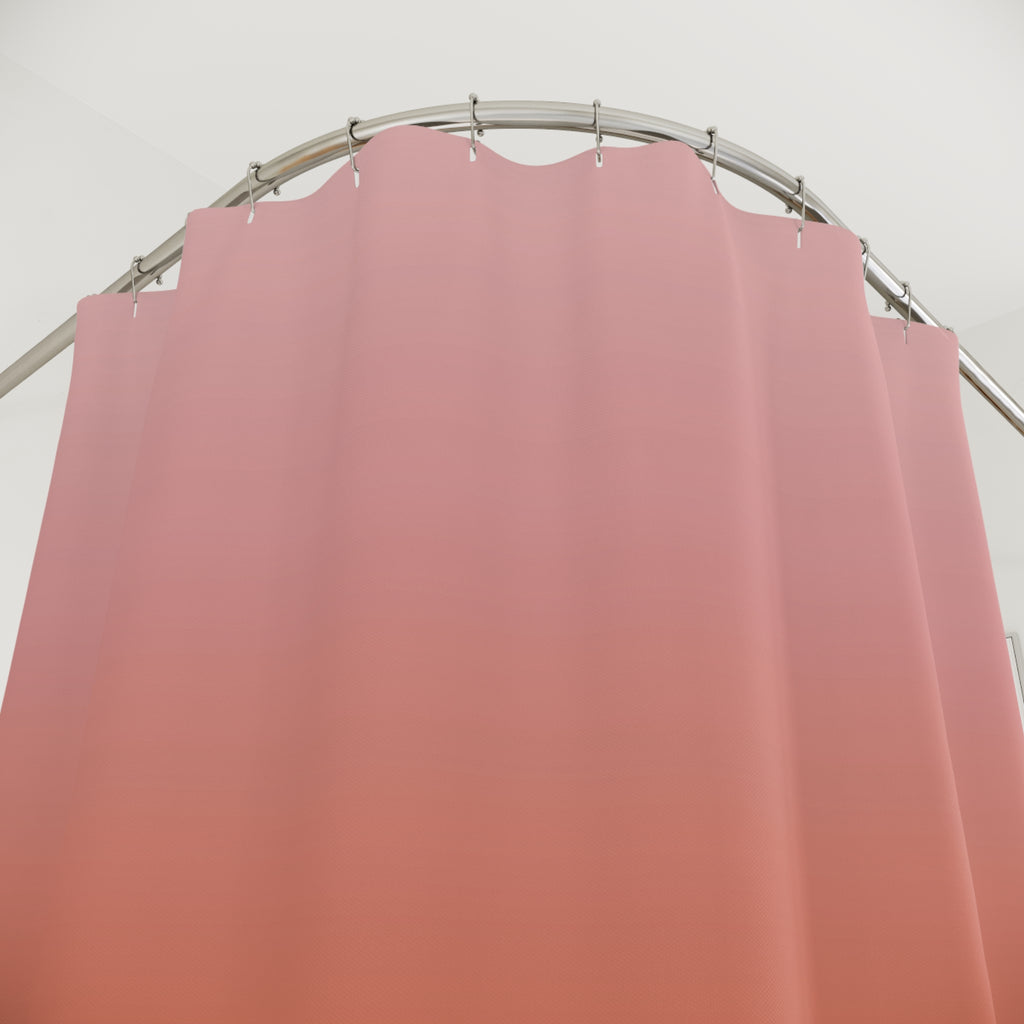 Pink Ombre Shower Curtain — Coral to Terracotta
