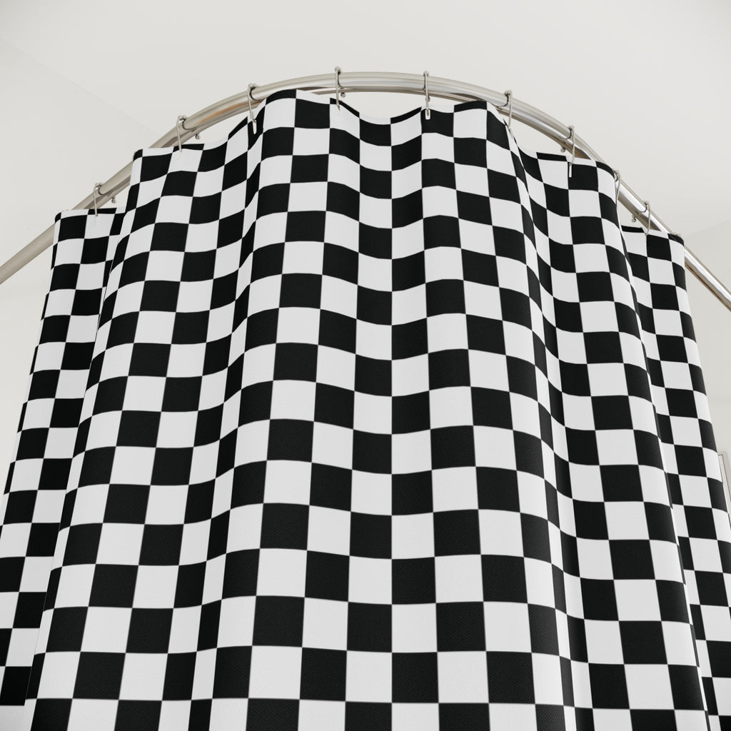 Black and White Checkerboard Shower Curtain