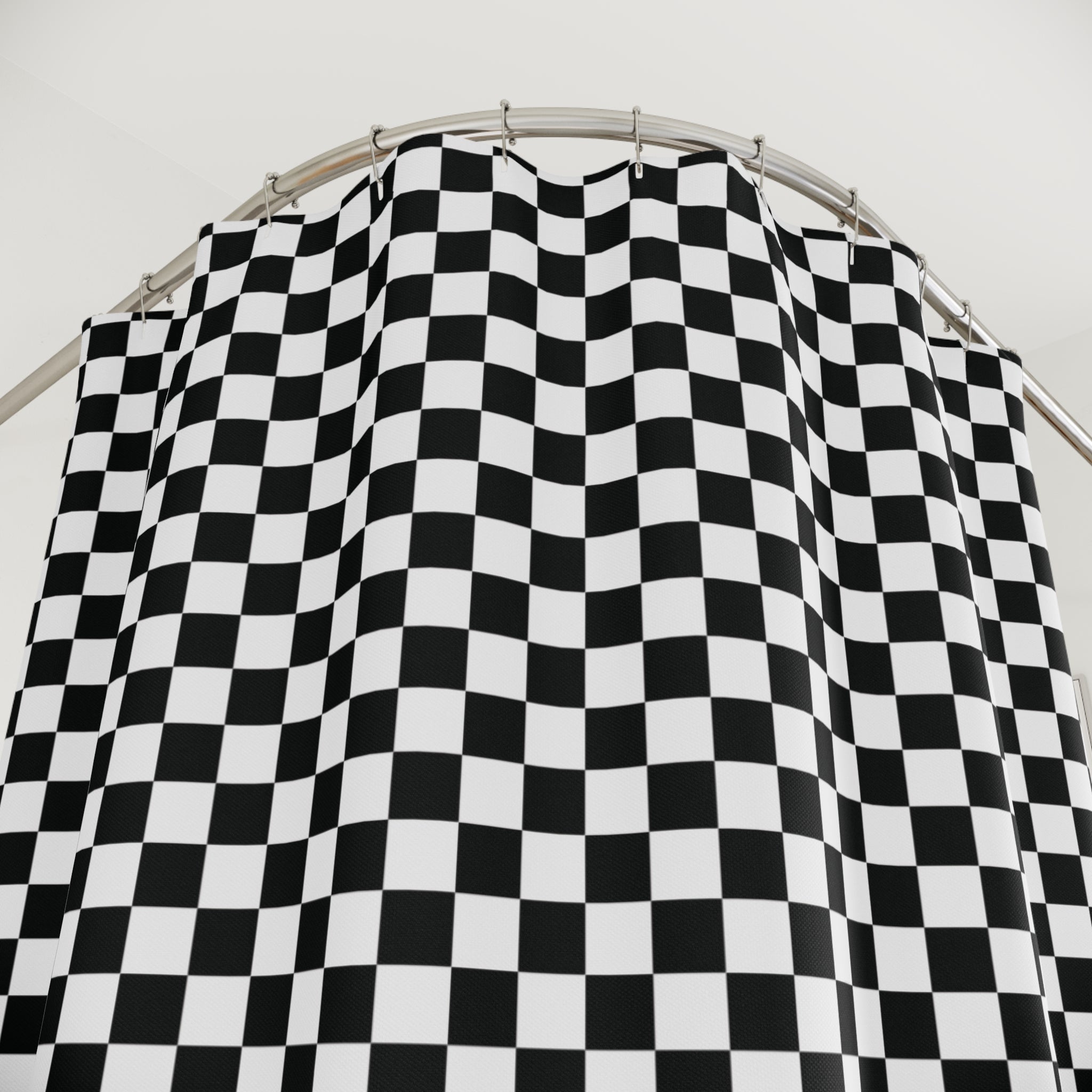 Black and White Checkerboard Shower Curtain