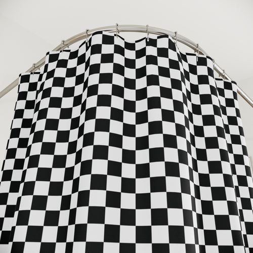 Black and White Checkerboard Shower Curtain
