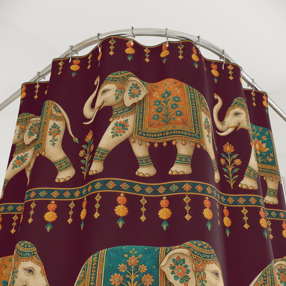 Elephant Shower Curtain – Festive Jewel Friezes