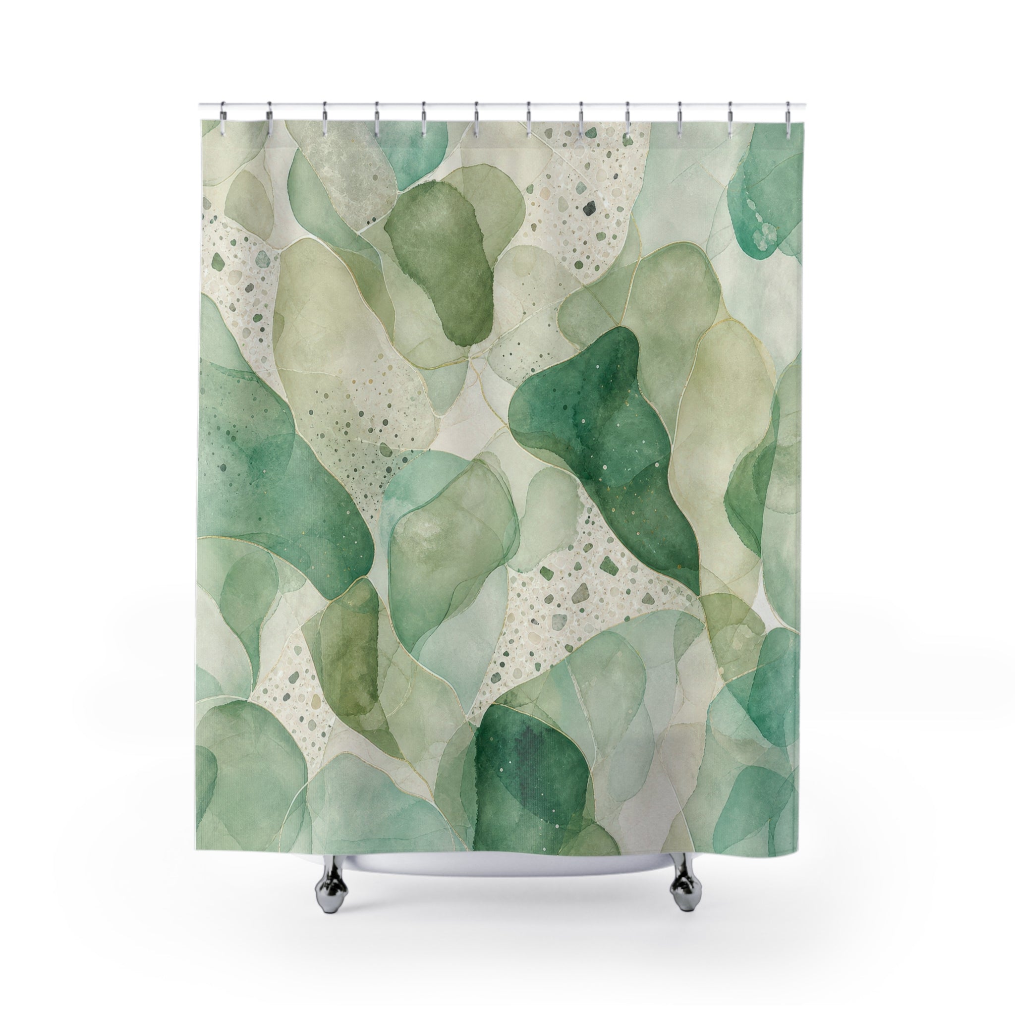 Watercolor Leaf Abstract Shower Curtain
