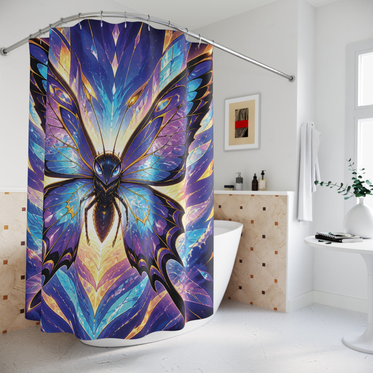 Anime Butterfly Wingburst Spirit Shower Curtain