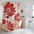 Red Retro Floral Shower Curtain – Bold Botanical
