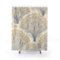Golden Wheat Farmhouse Scalloped Shower Curtain