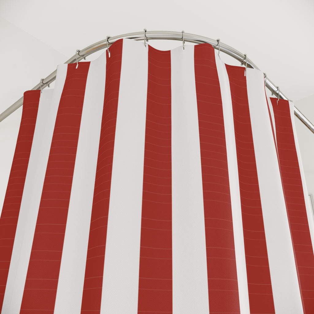 Red & White Awning Stripe Shower Curtain – Bold Cabana