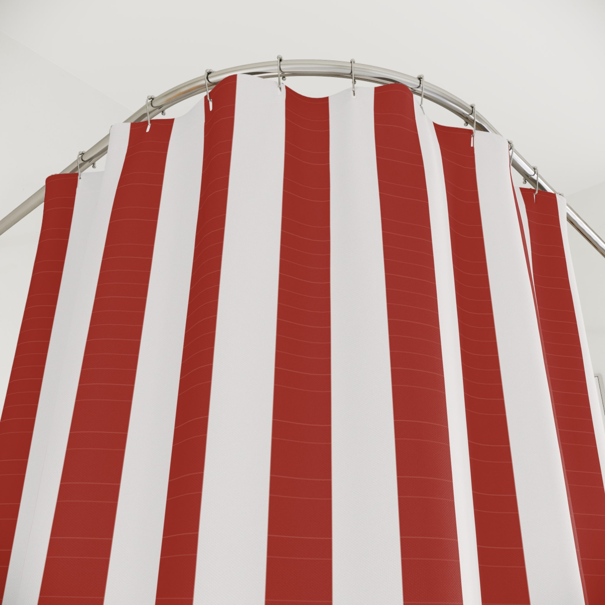 Red & White Awning Stripe Shower Curtain – Bold Cabana