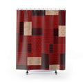 Patchwork Geometric Red Shower Curtain
