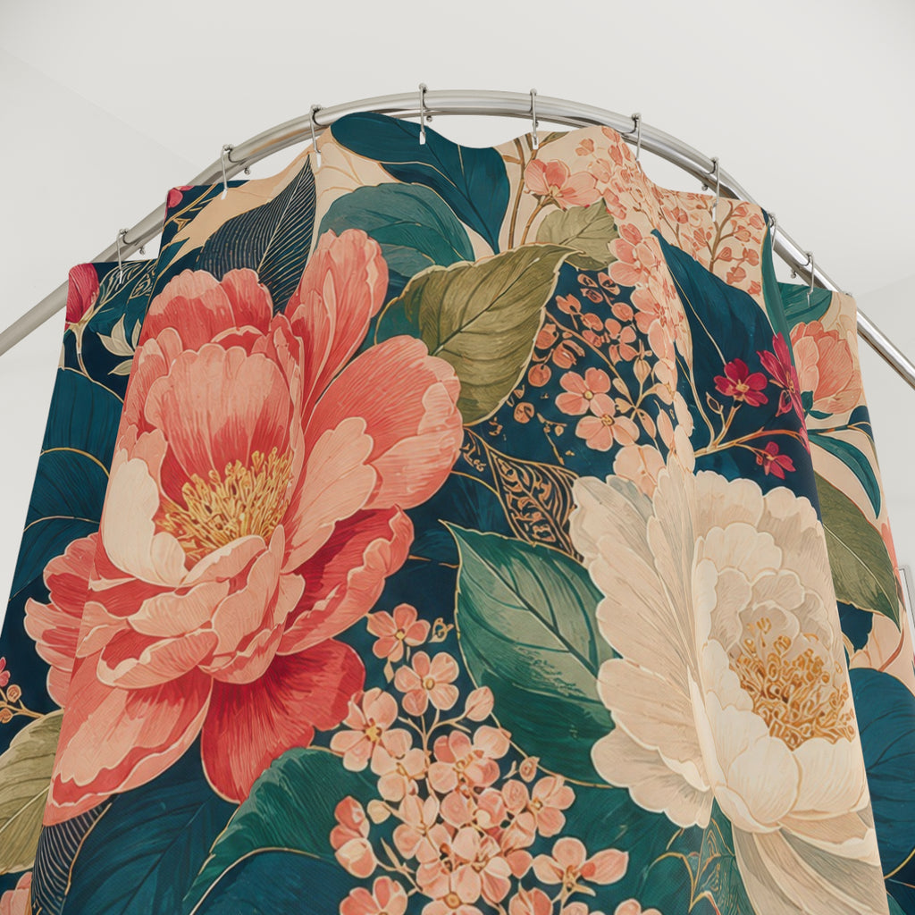 Large Peony Bouquet Shower Curtain