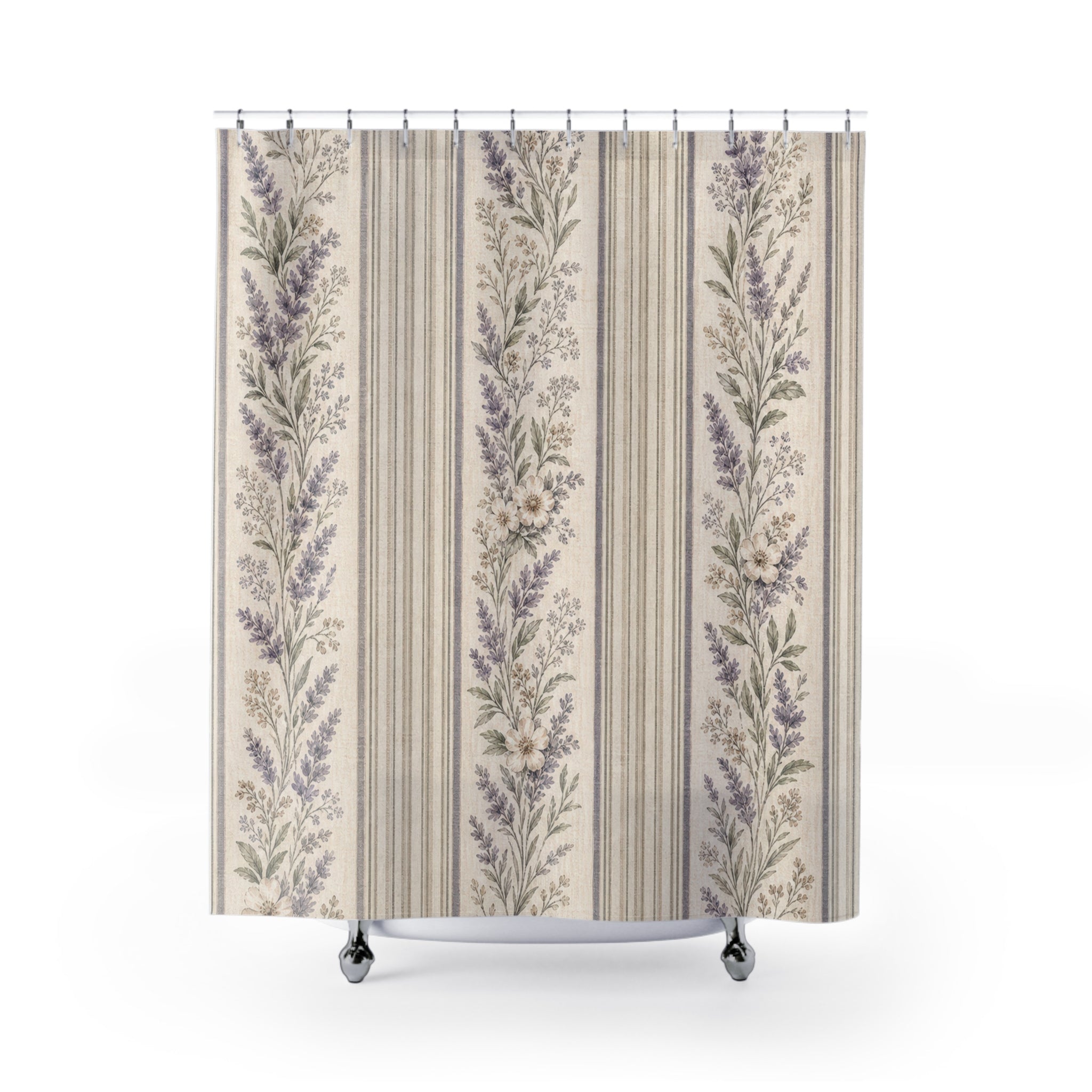 Lavender Gray Toile Shower Curtain