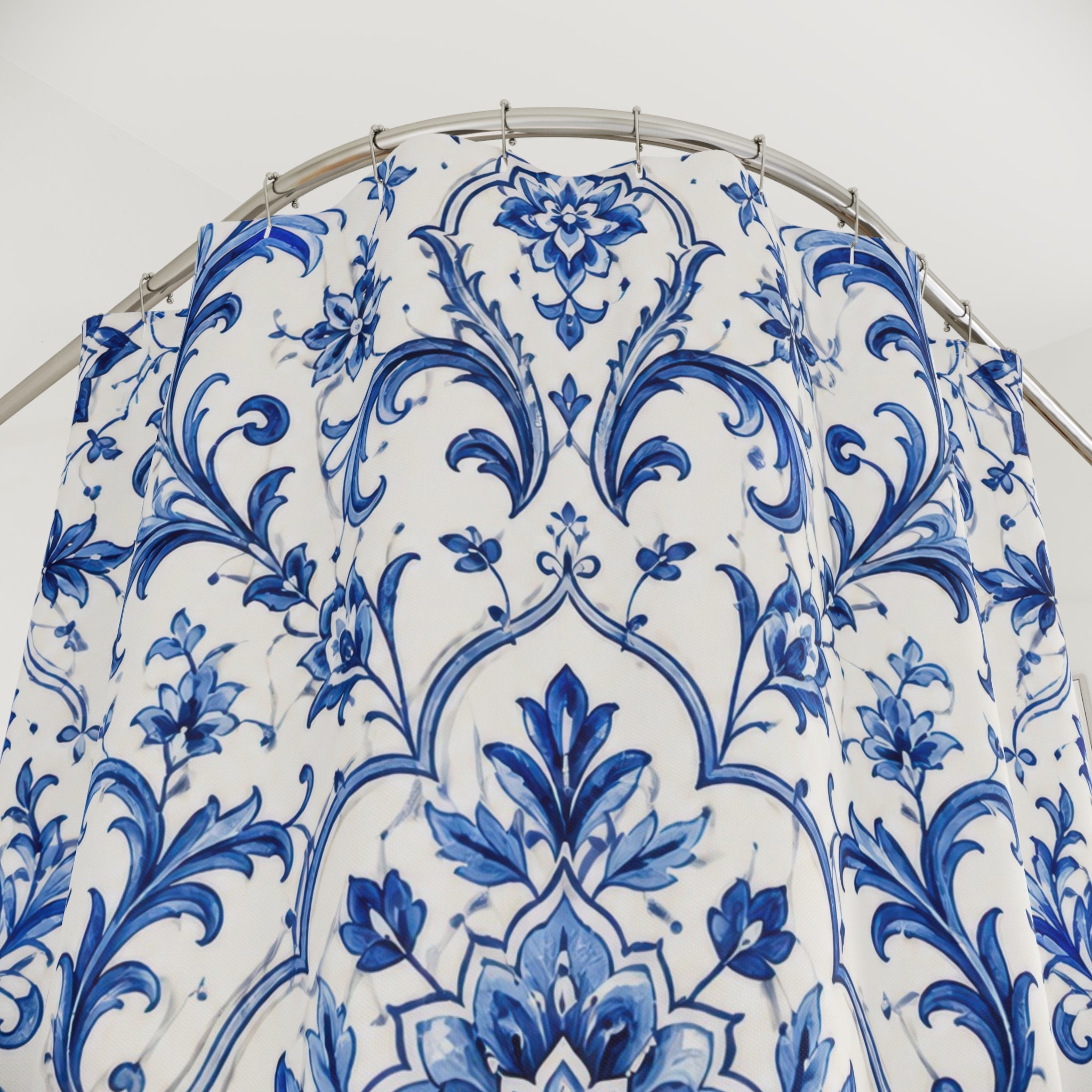 Blue White Shower Curtain