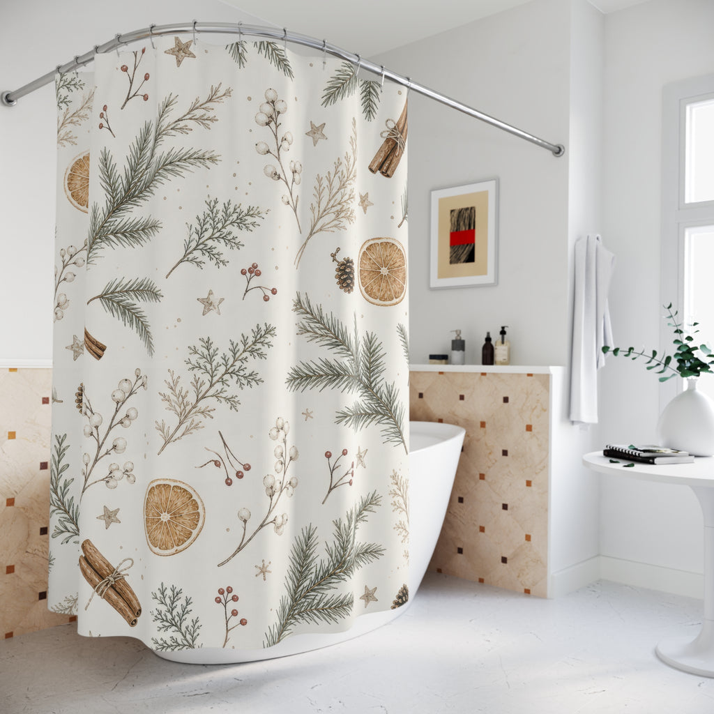 Pine Orange Cinnamon Shower Curtain