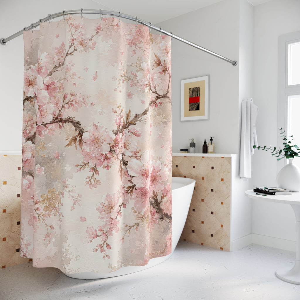Pink Cherry Blossom Shower Curtain