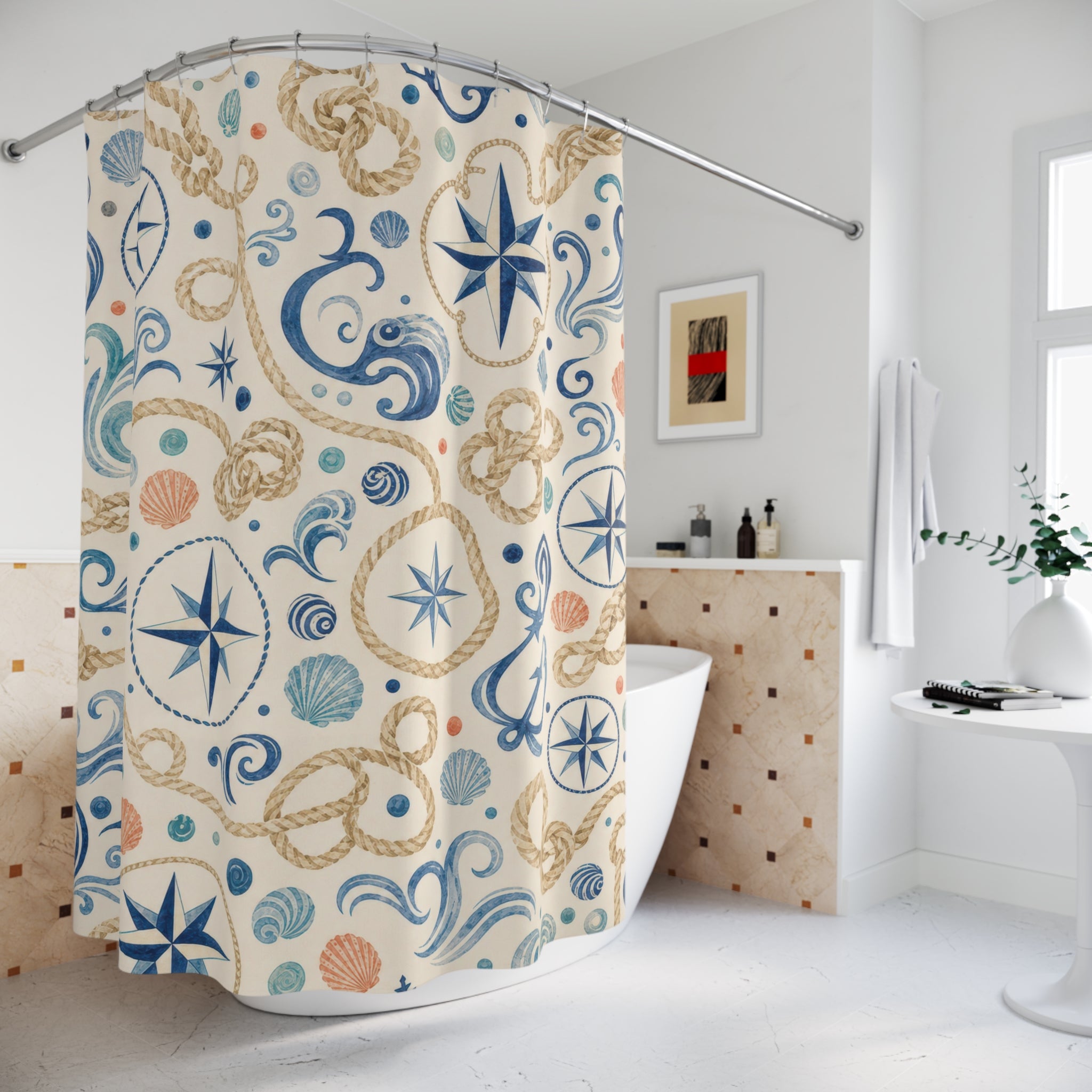 Nautical Compass Shower Curtain