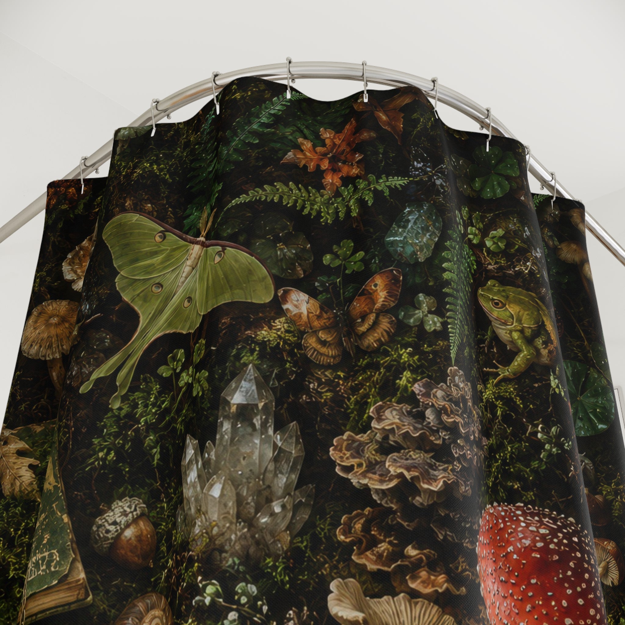 Goblincore Shower Curtain: Mushroom Forest