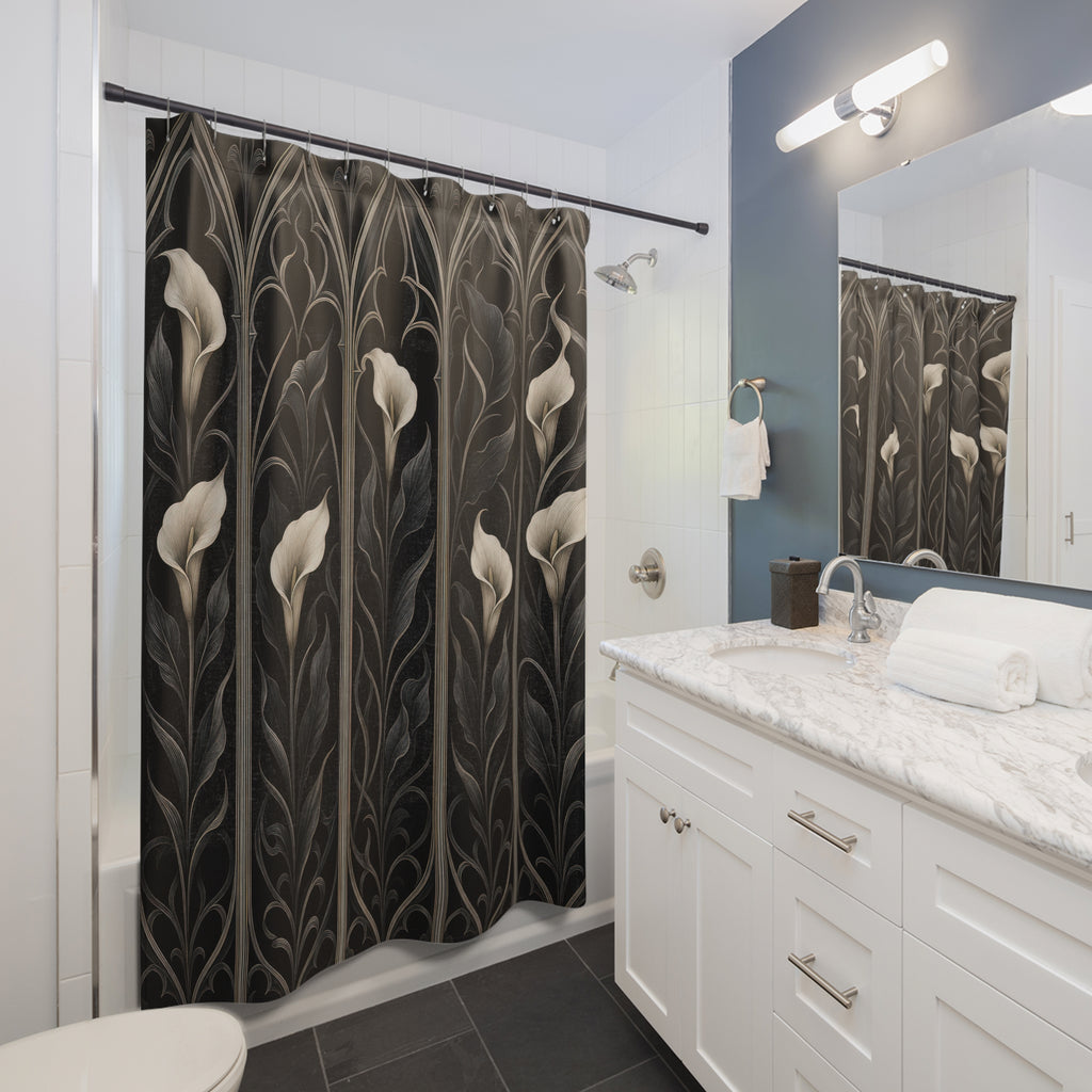 Calla Lily Art Nouveau Arch Shower Curtain
