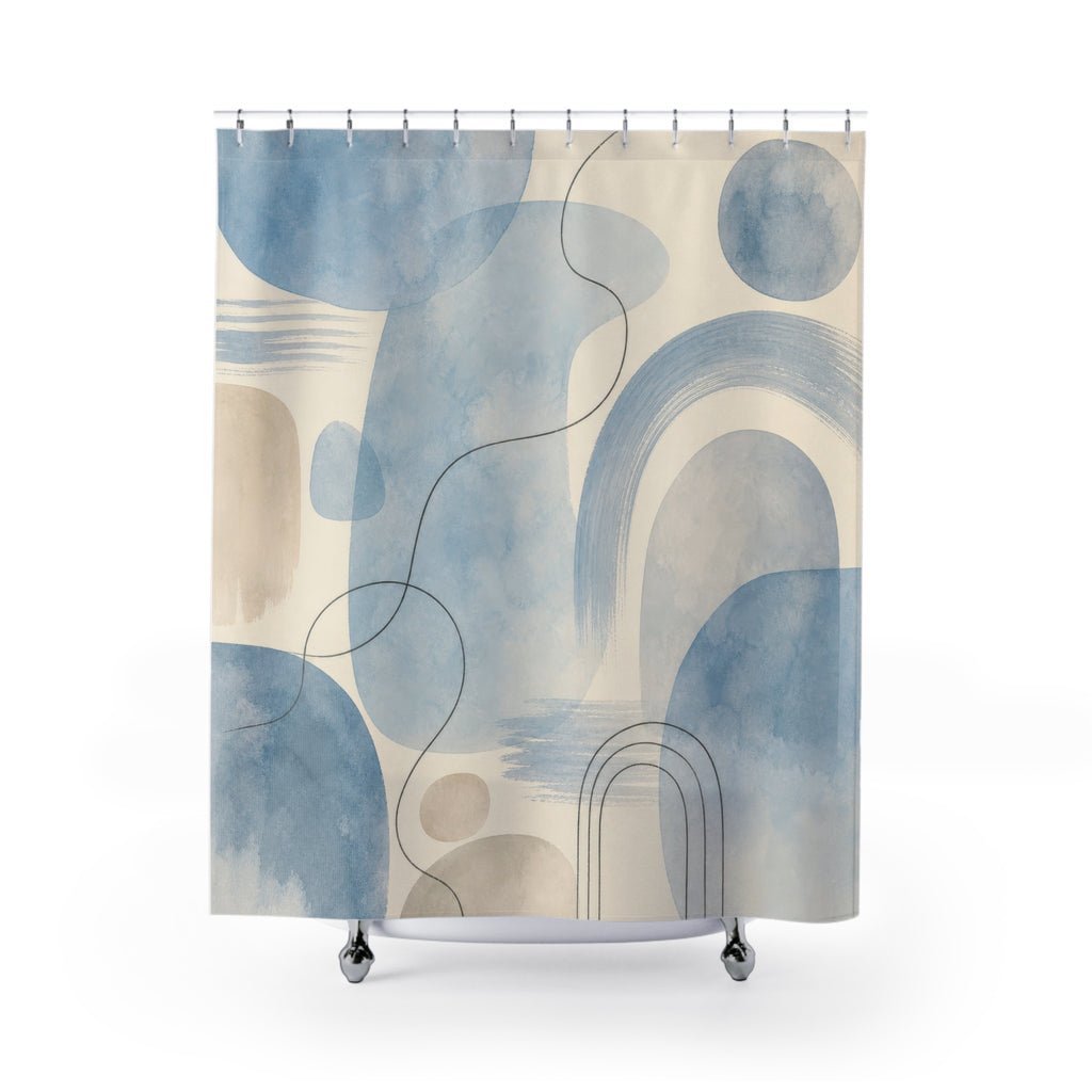 Light Blue Abstract Shower Curtain