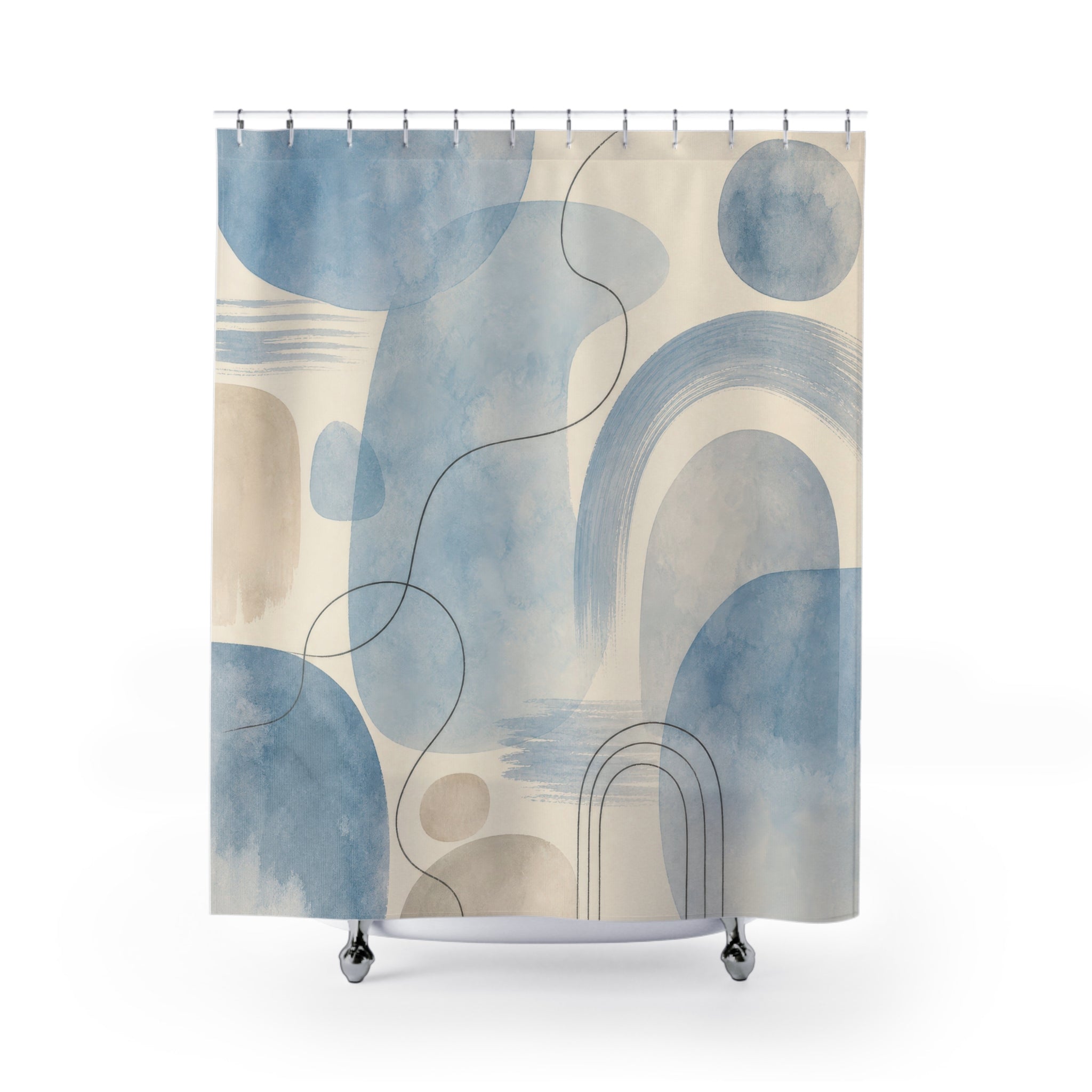 Light Blue Abstract Shower Curtain