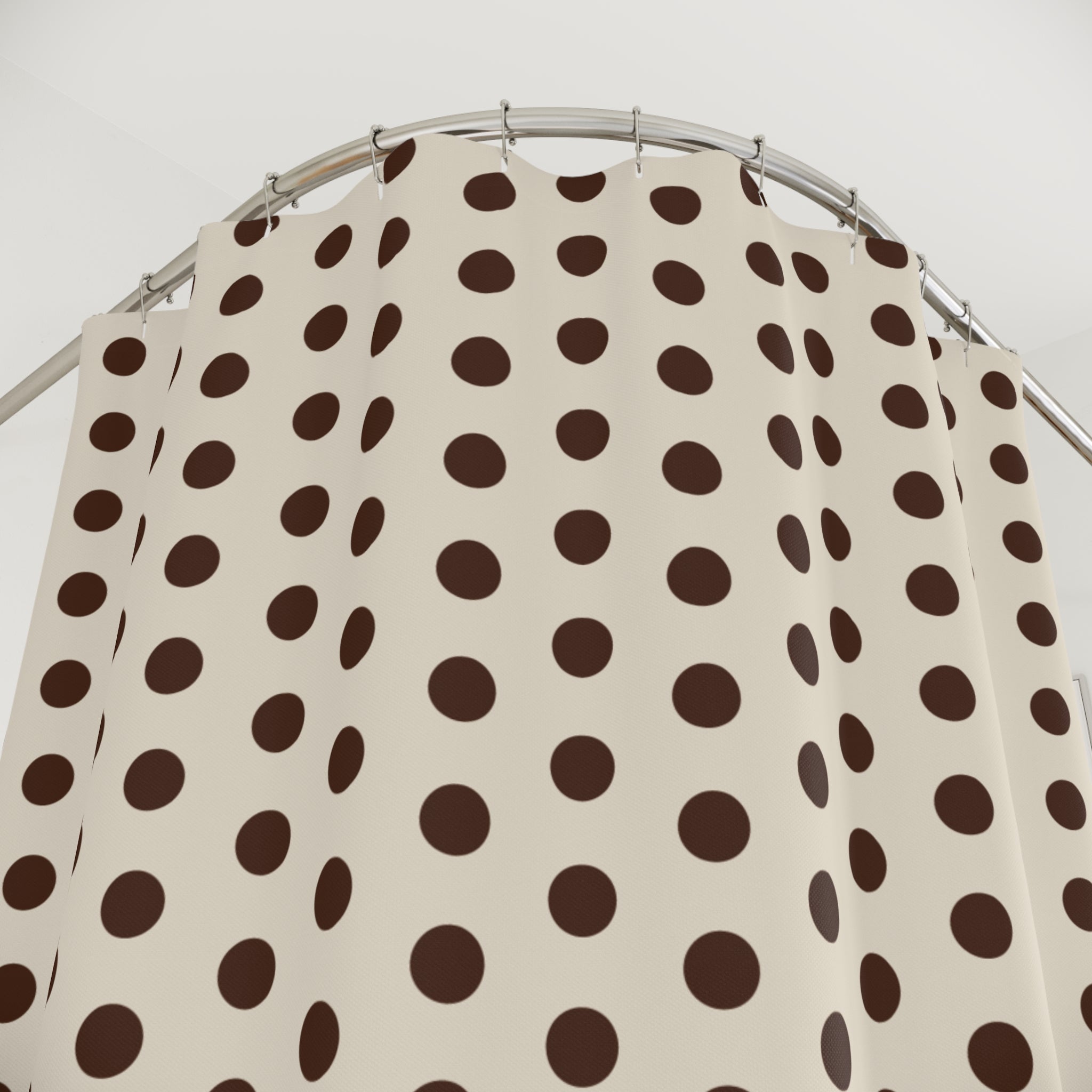 Oversized Chocolate Polka Dot Shower Curtain