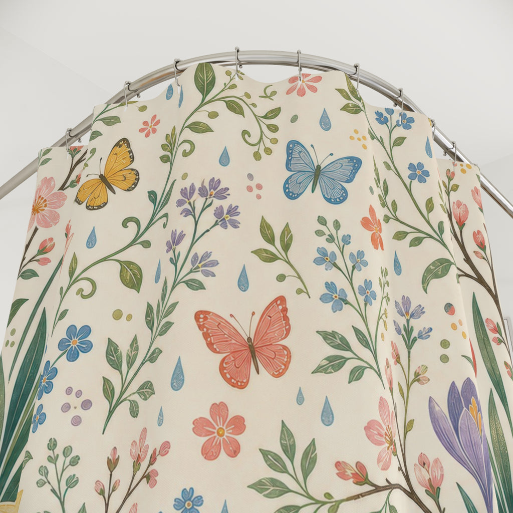 Spring Floral Botanical Shower Curtain