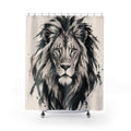 Black White Ink Animal Portrait Shower Curtain