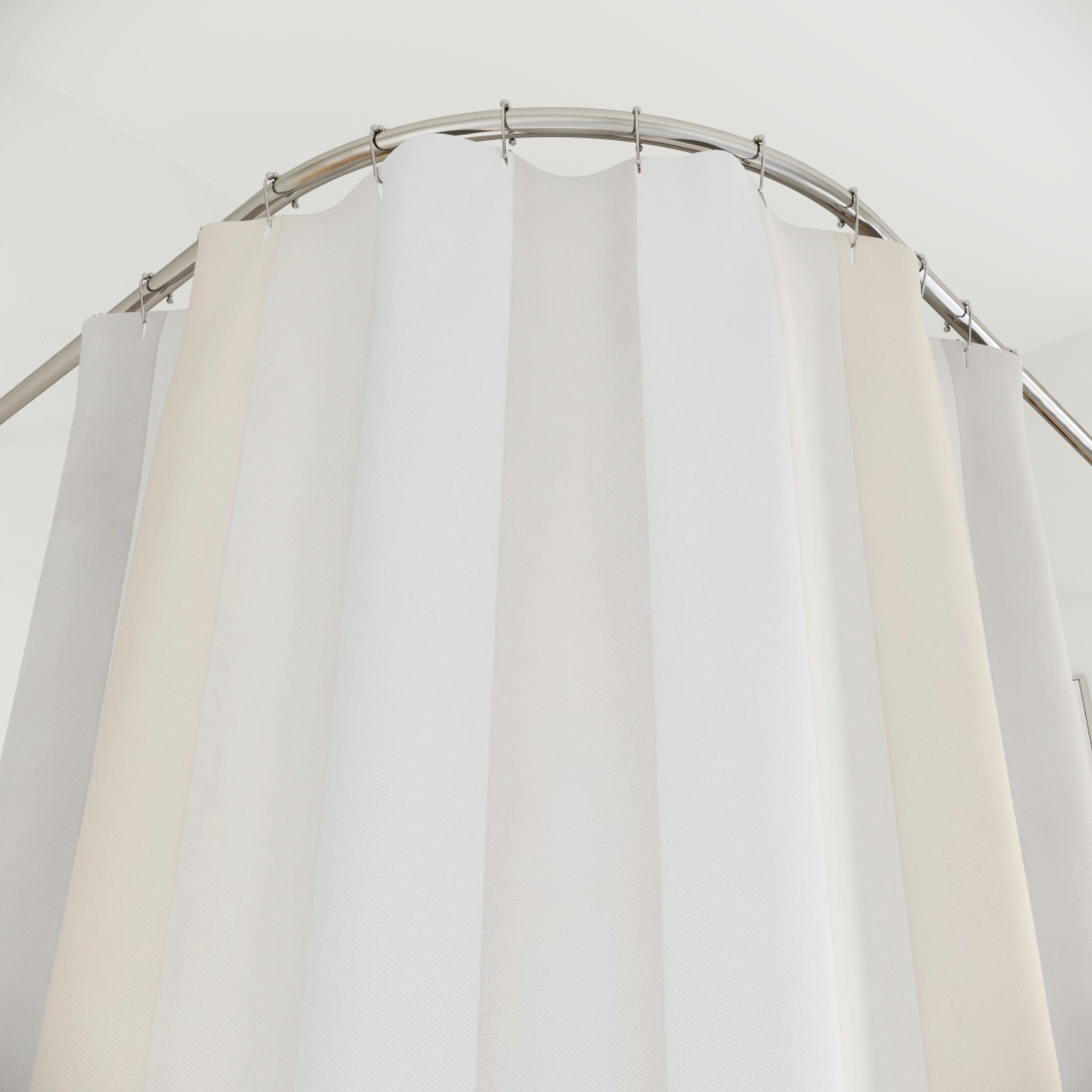 White Cream Wide Vertical Watercolor Shower Curtain