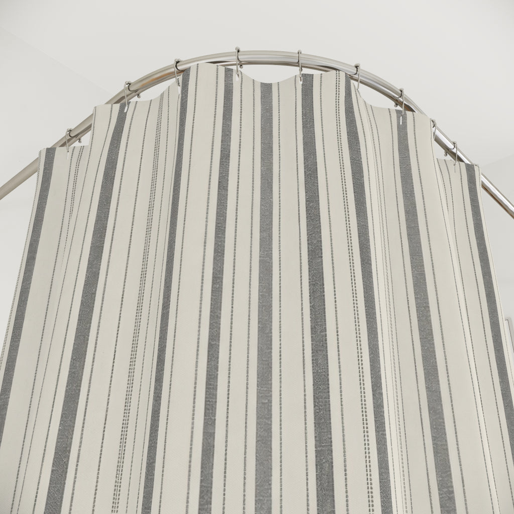 Fine Grey Stripe Shower Curtain