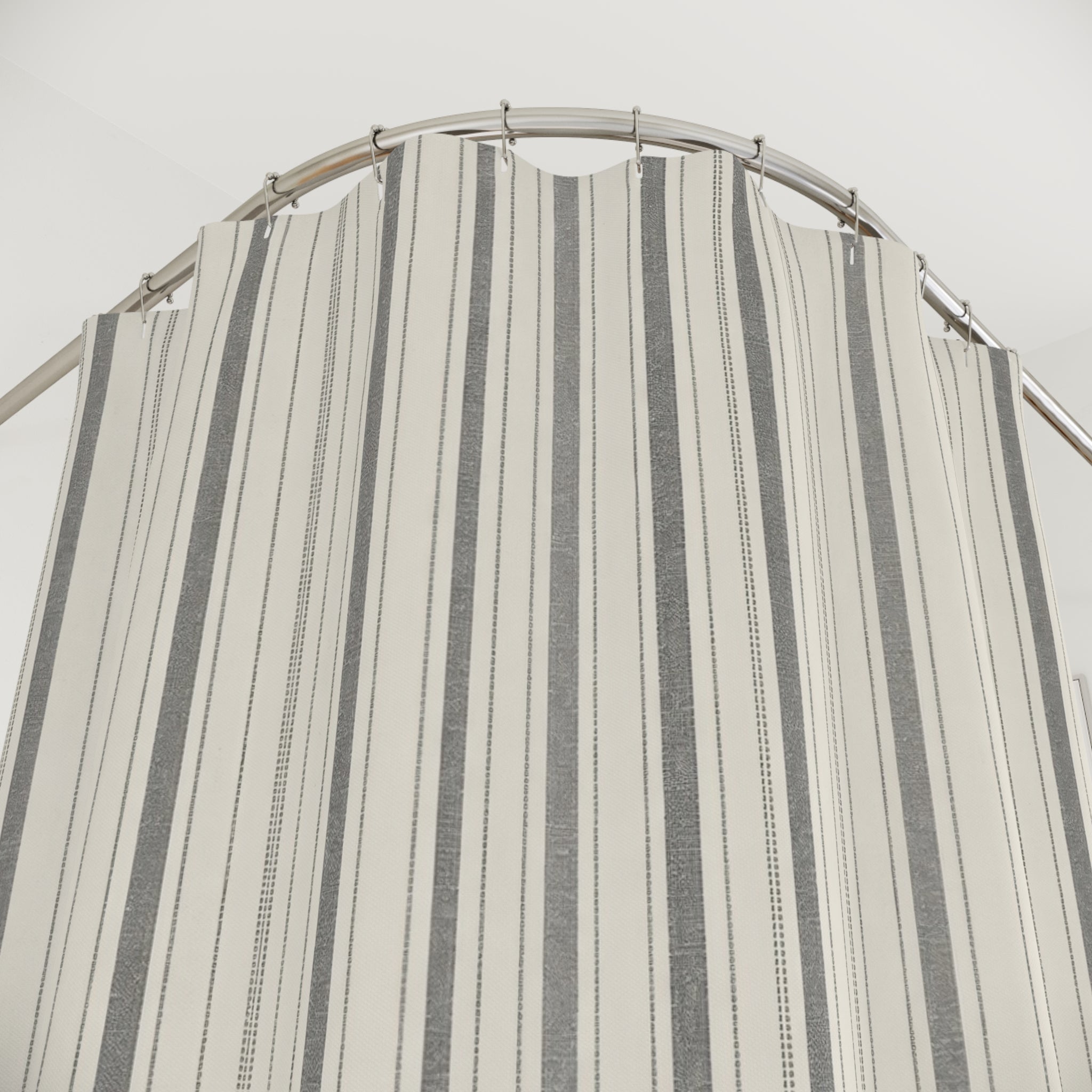 Fine Grey Stripe Shower Curtain