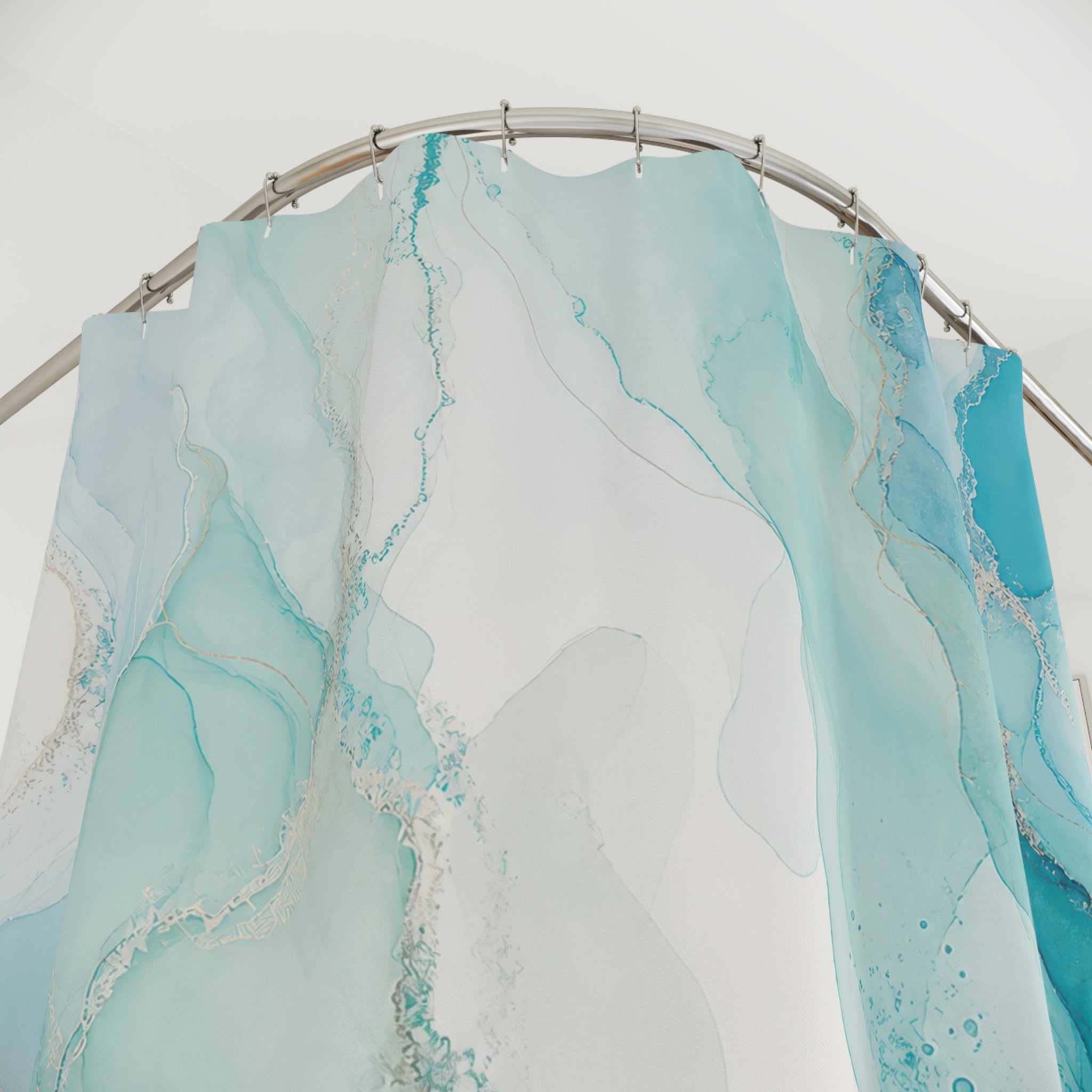Turquoise Abstract Shower Curtain