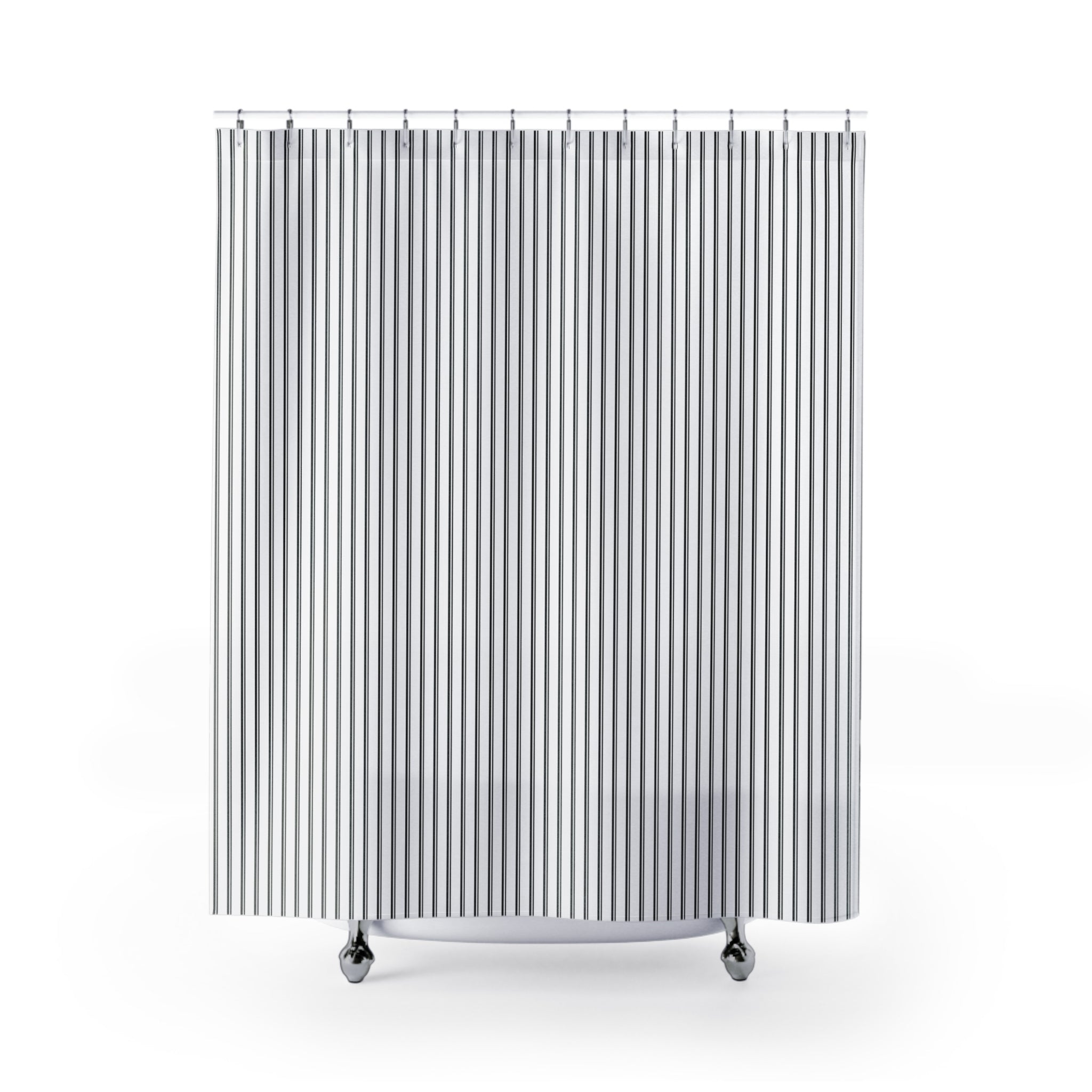 Black Pinstripe Shower Curtain