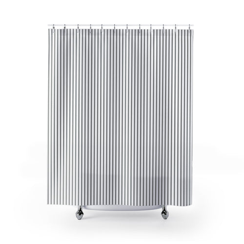 Black Pinstripe Shower Curtain