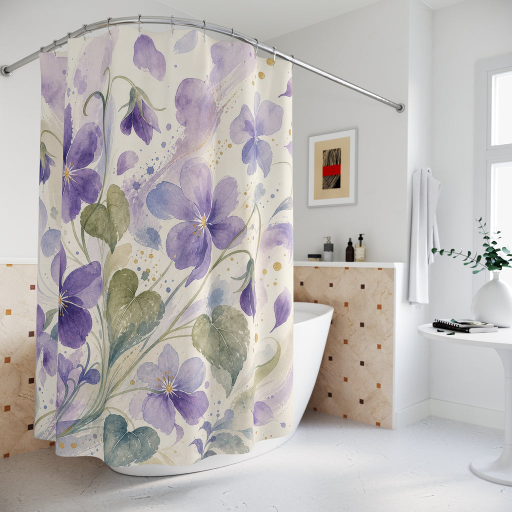Purple Violet Flower Shower Curtain