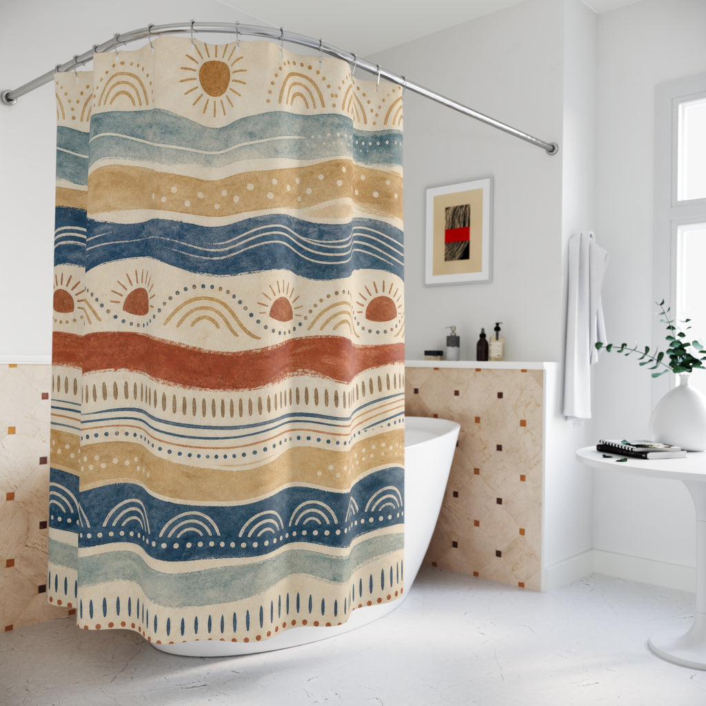 Boho Striped Sun Shower Curtain